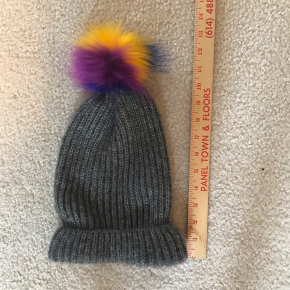 Zara Rainbow Poof Knit Winter Hat - Picture 2 of 4